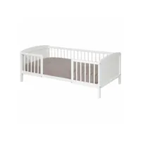 lit enfant avec barrières peyo   blanc 70x140 cm